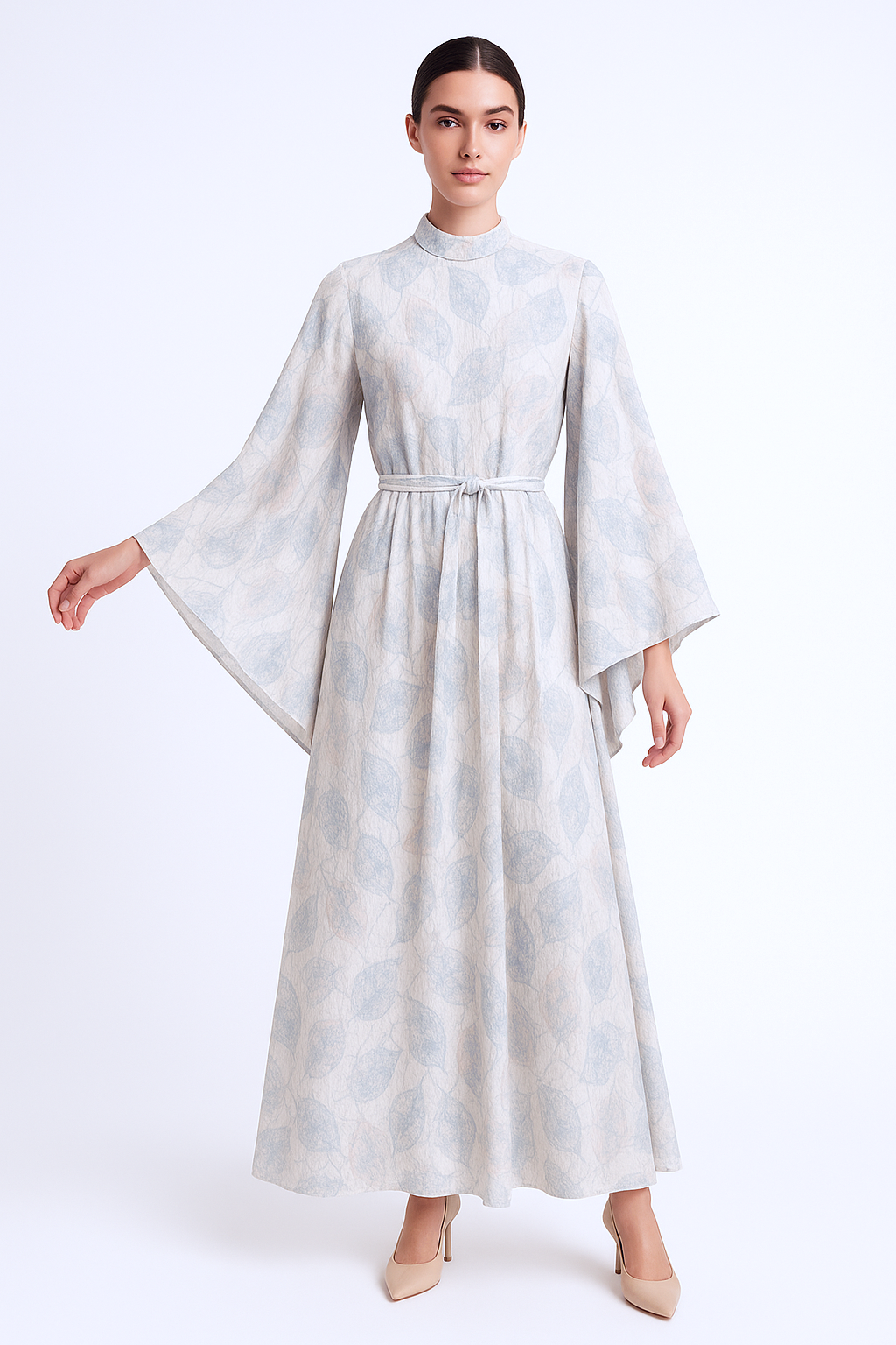 فستان أبيض مزخرف فستان - الصورة 1